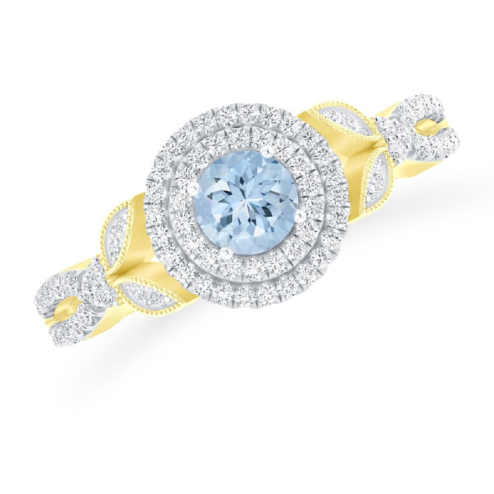 Yellow Gold - Aquamarine