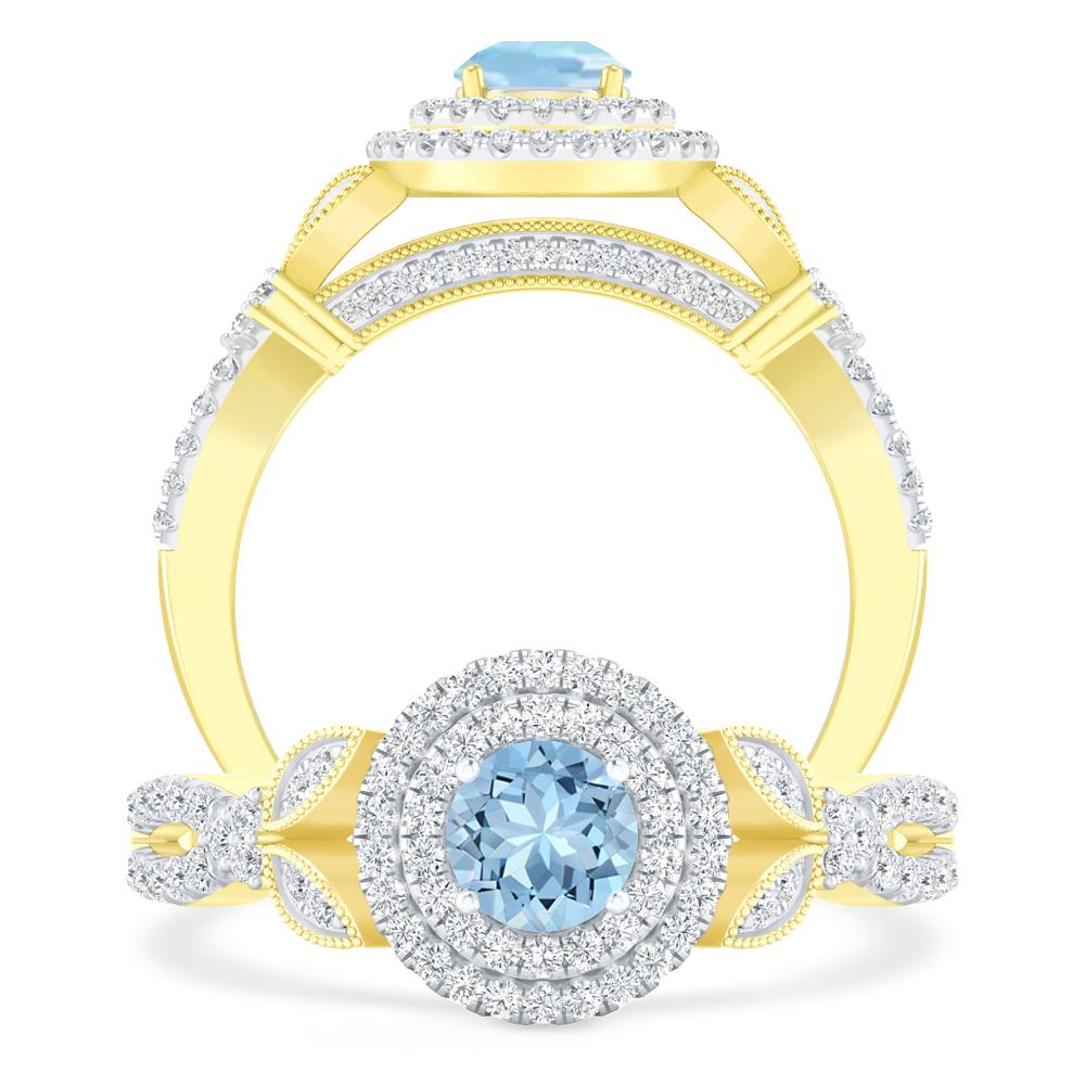 Yellow Gold - Aquamarine