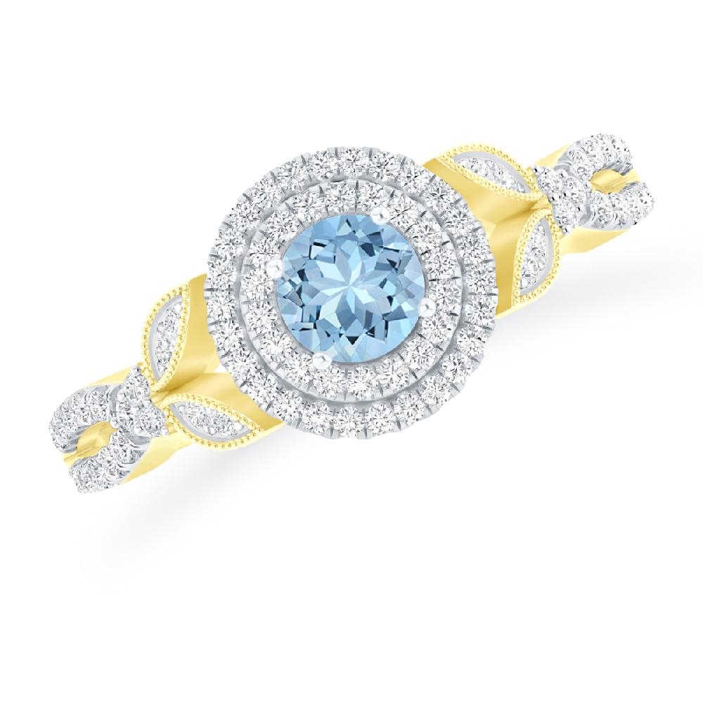 Yellow Gold - Aquamarine