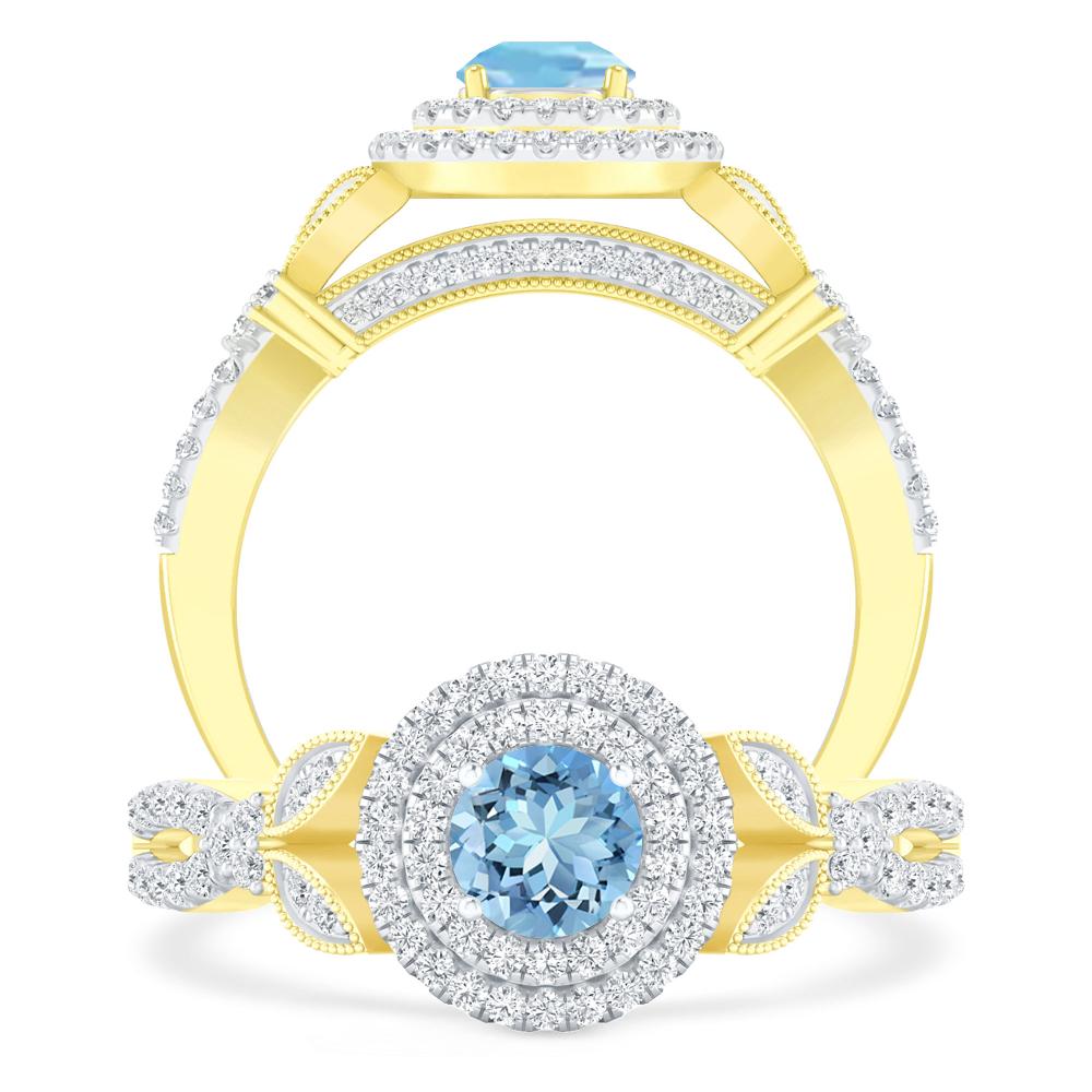 Yellow Gold - Aquamarine