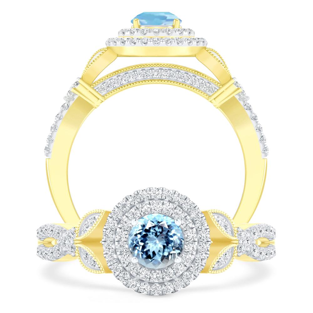 Yellow Gold - Aquamarine