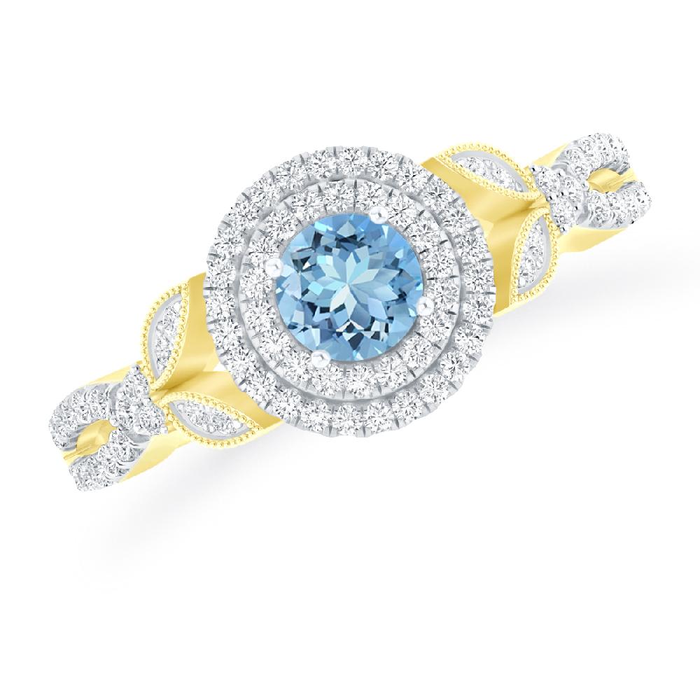 Yellow Gold - Aquamarine