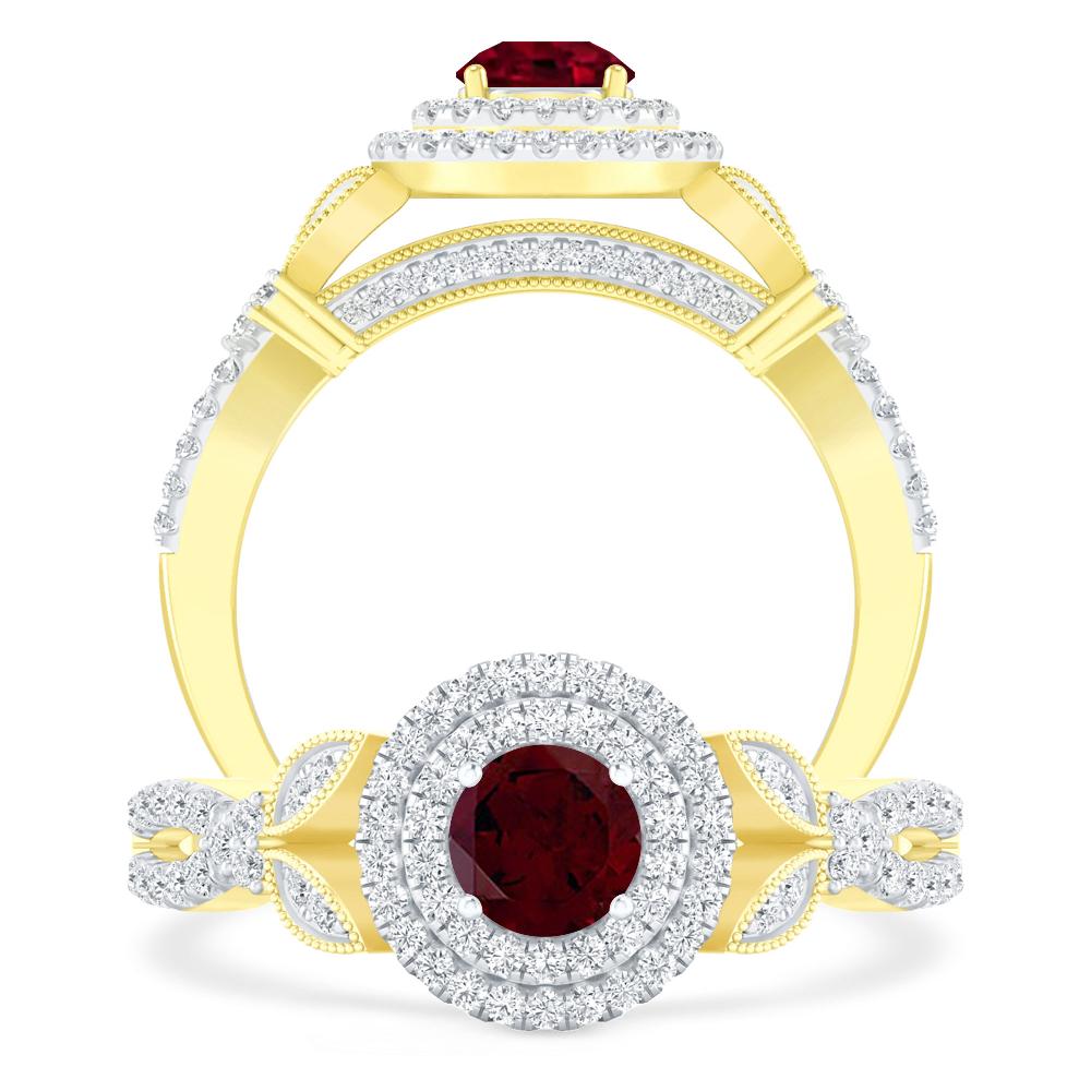 Yellow Gold - Garnet