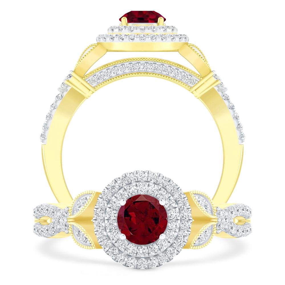 Yellow Gold - Garnet