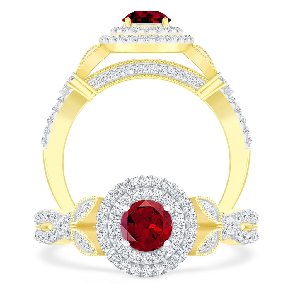 Yellow Gold - Garnet