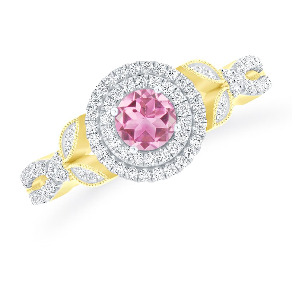 Yellow Gold - Pink Tourmaline