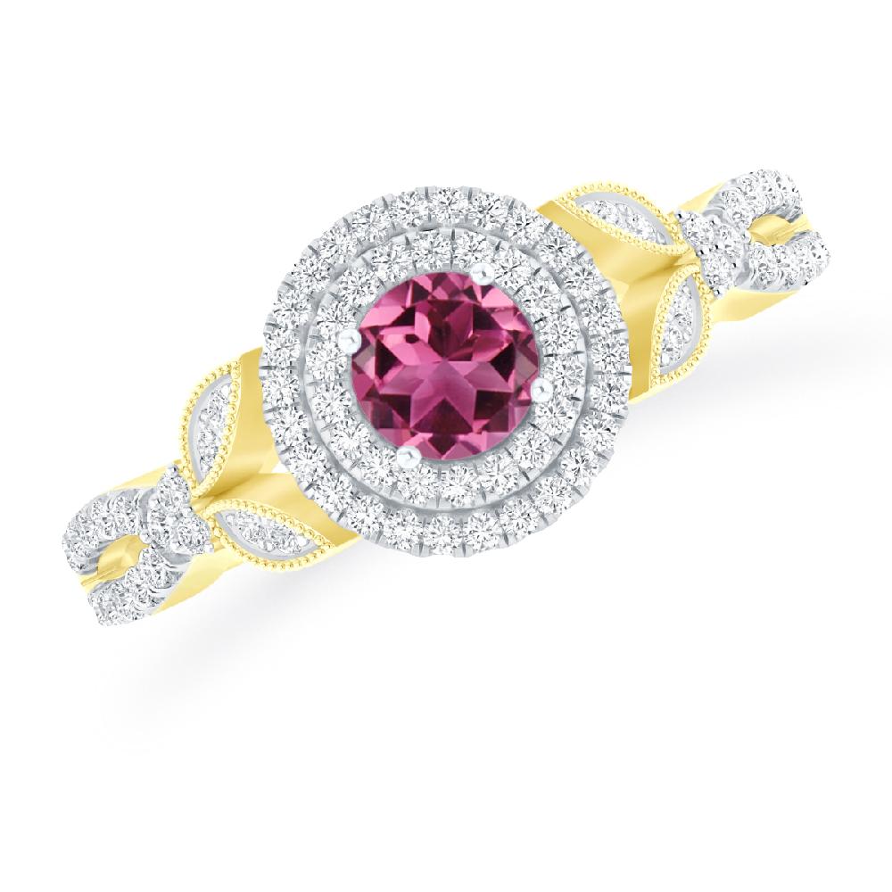 Yellow Gold - Pink Tourmaline