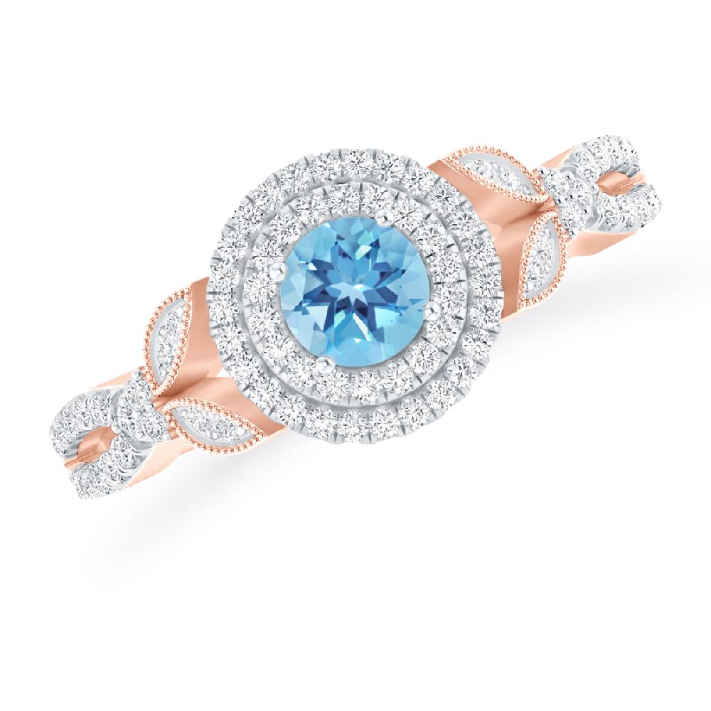 Rose Gold - Blue Topaz