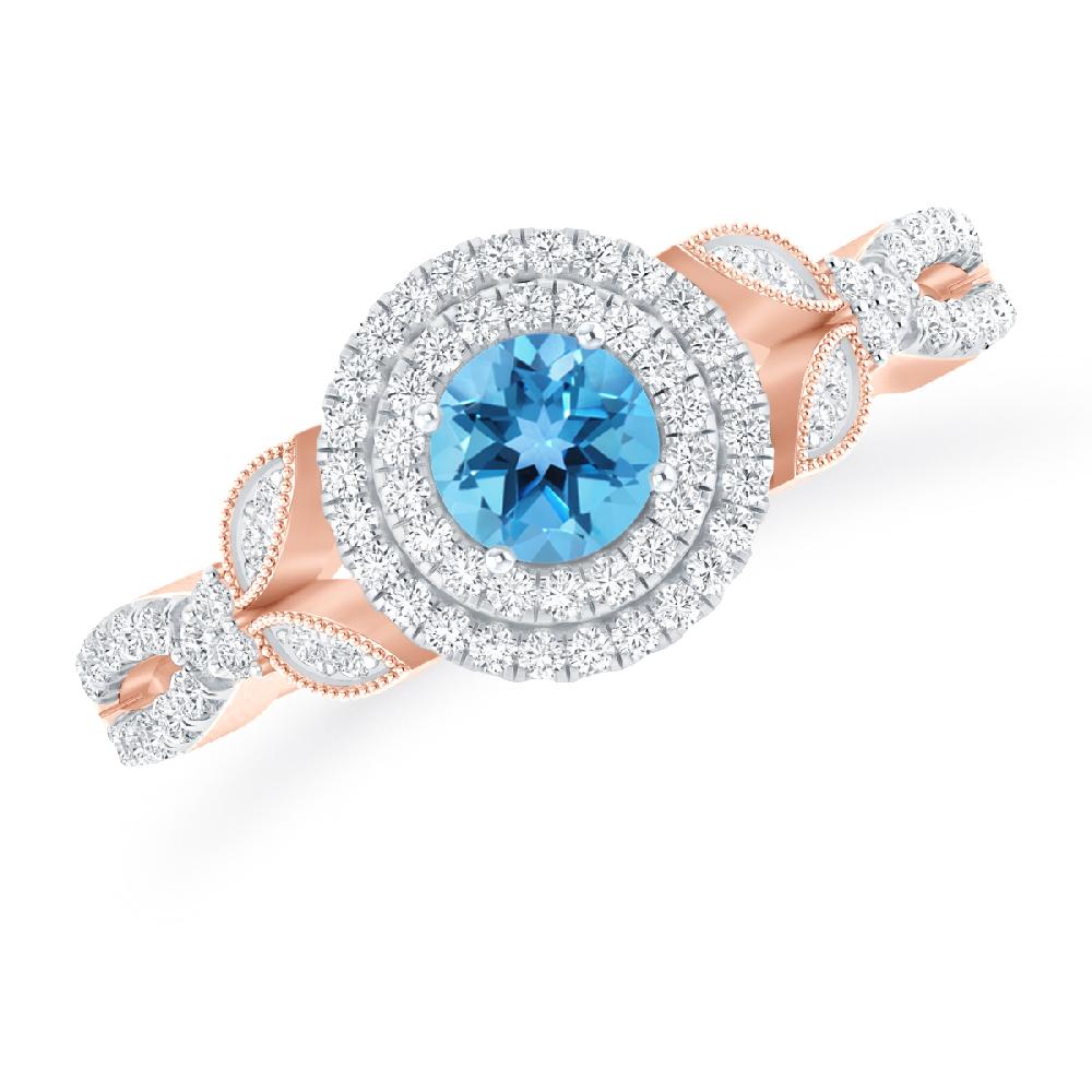 Rose Gold - Blue Topaz