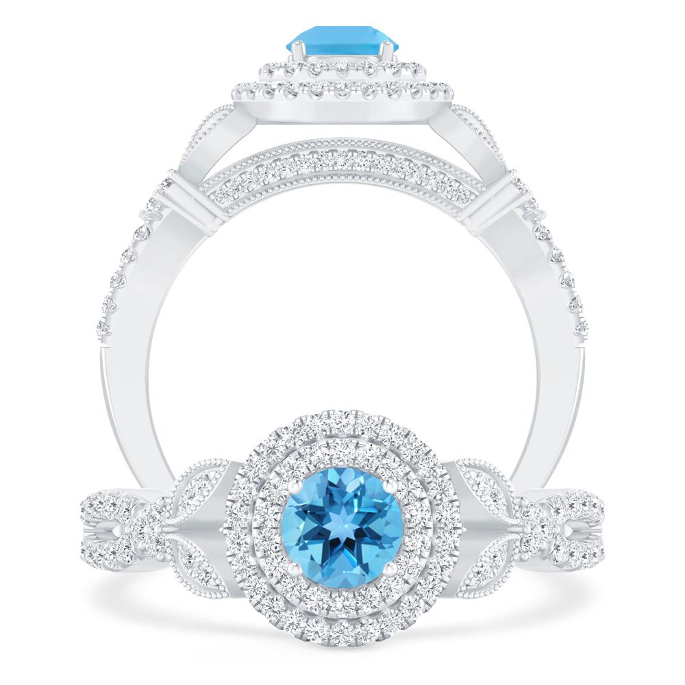 White Gold - Blue Topaz