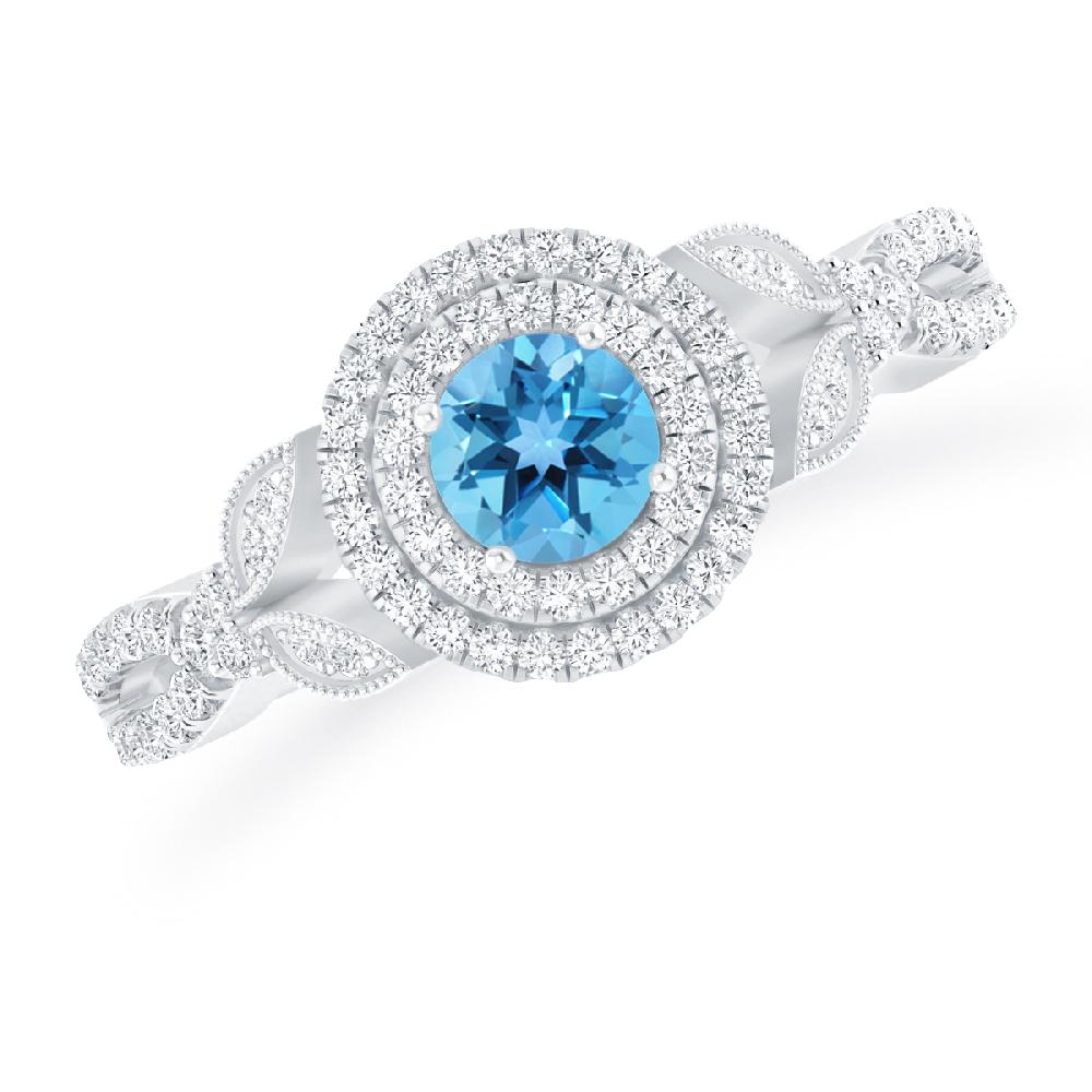 White Gold - Blue Topaz