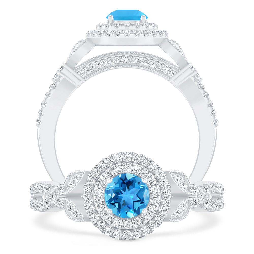 White Gold - Blue Topaz