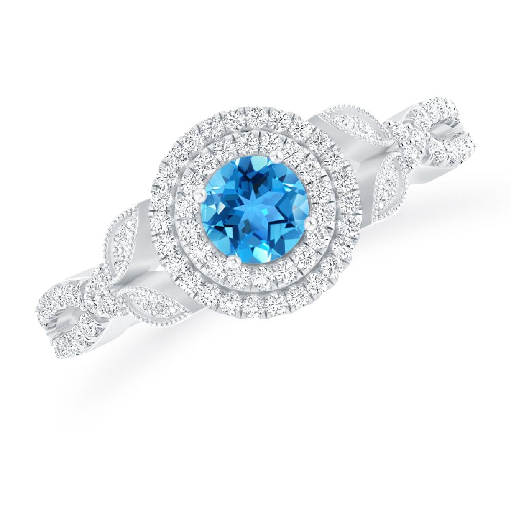 White Gold - Blue Topaz