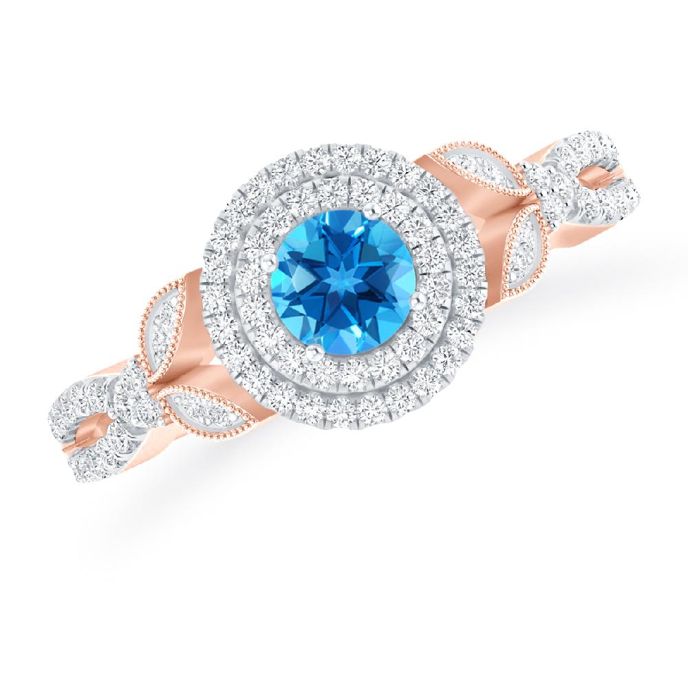 Rose Gold - Blue Topaz