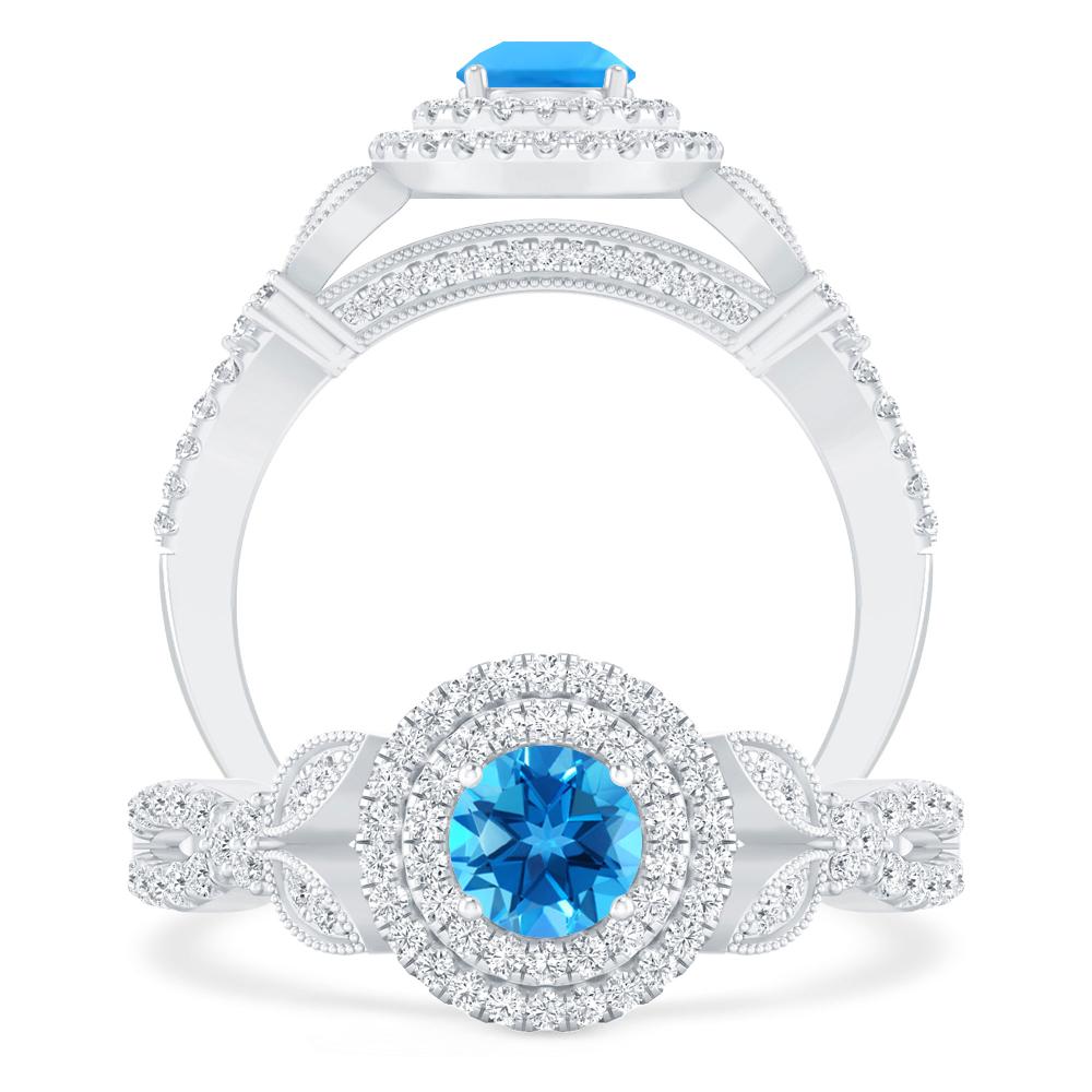 White Gold - Blue Topaz