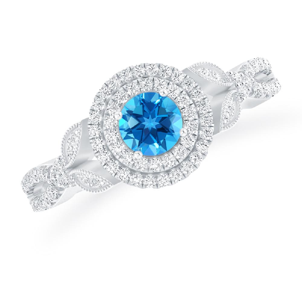 White Gold - Blue Topaz