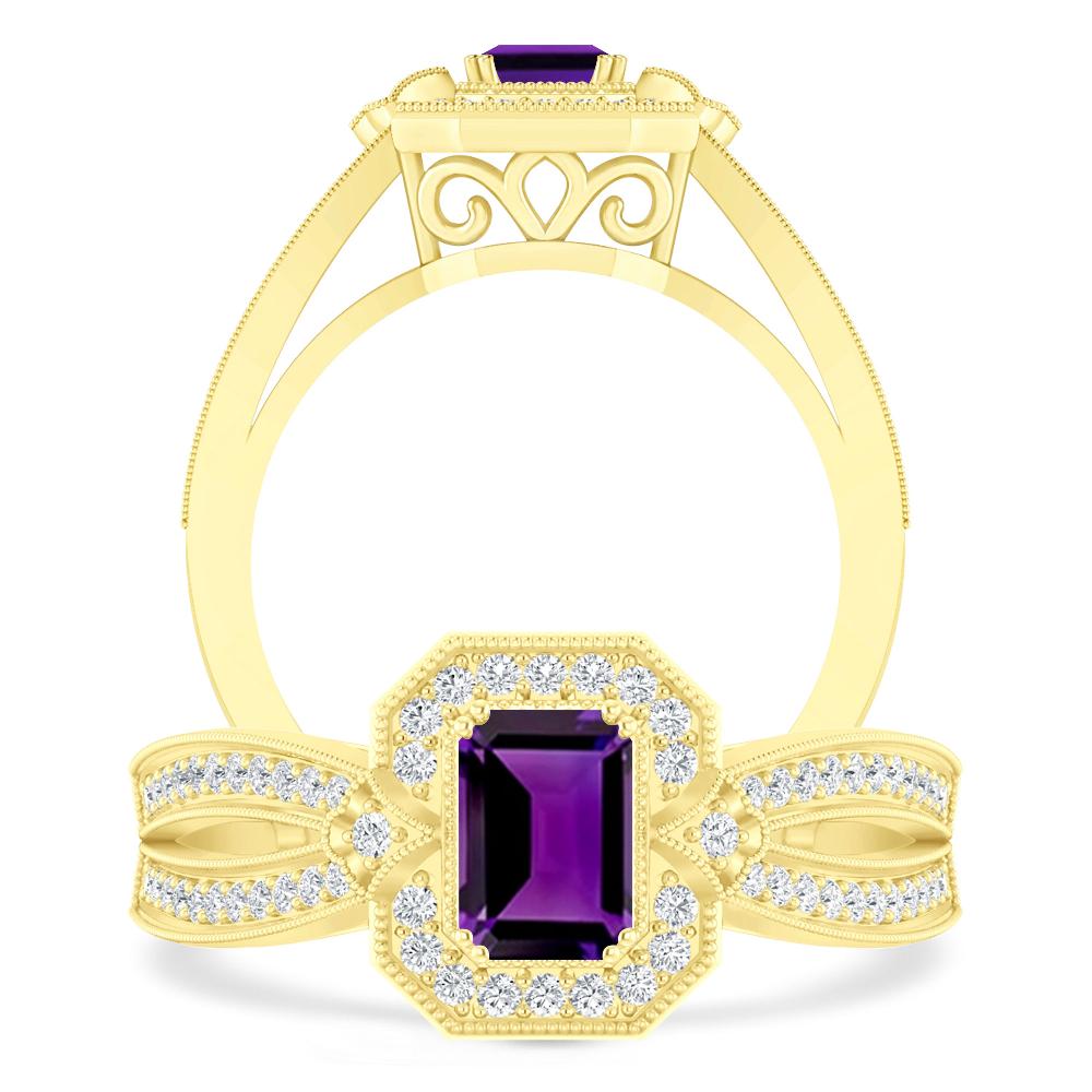 Yellow Gold - Amethyst