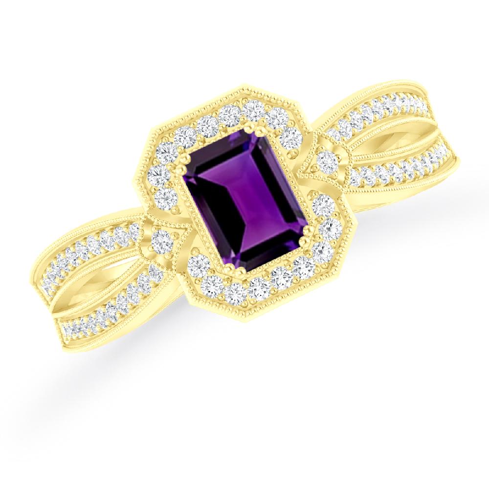 Yellow Gold - Amethyst