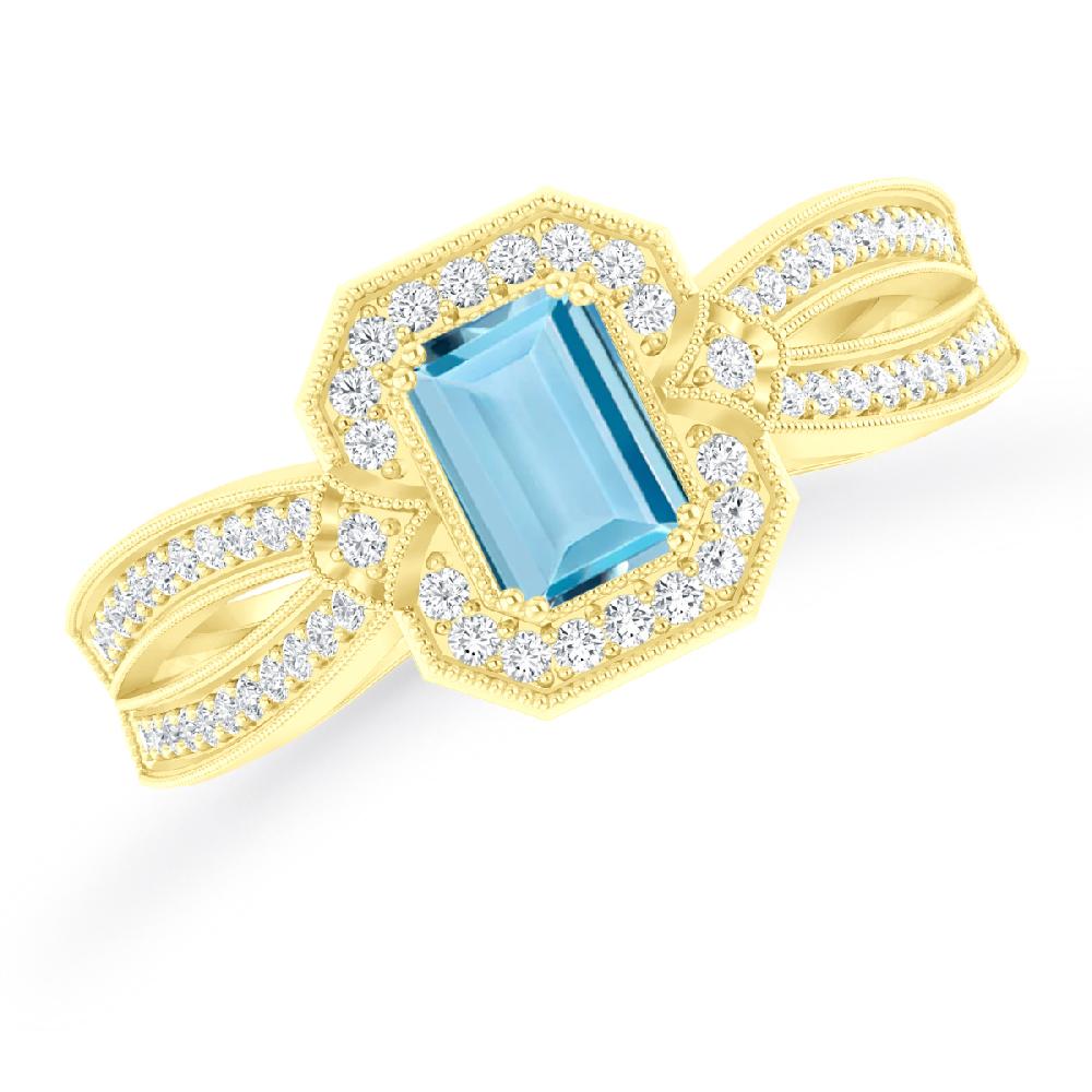 Yellow Gold - Aquamarine