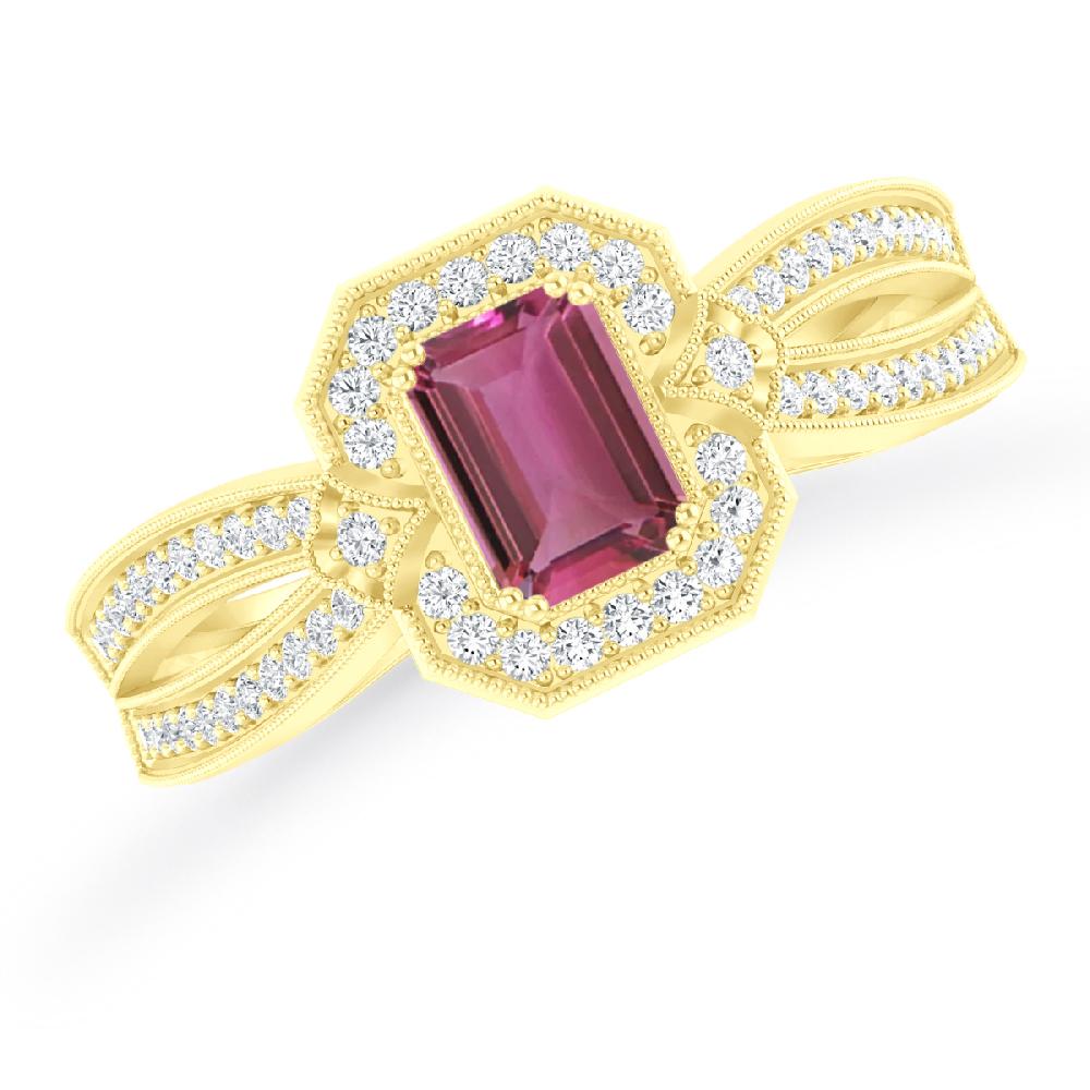 Yellow Gold - Pink Tourmaline