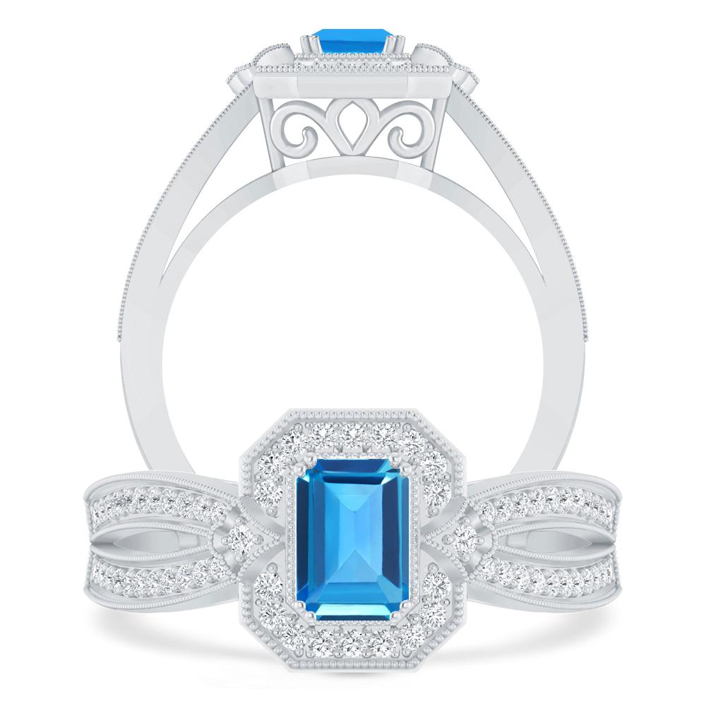 White Gold - Blue Topaz