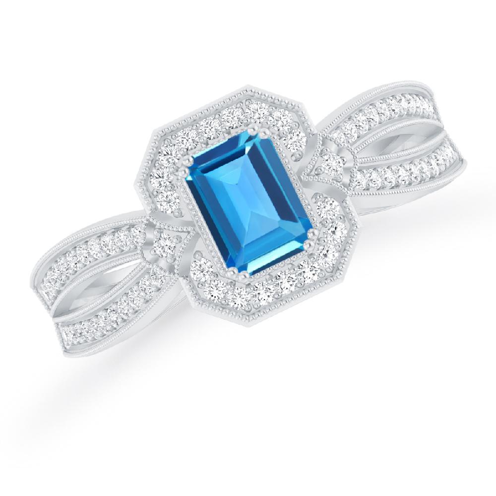 White Gold - Blue Topaz