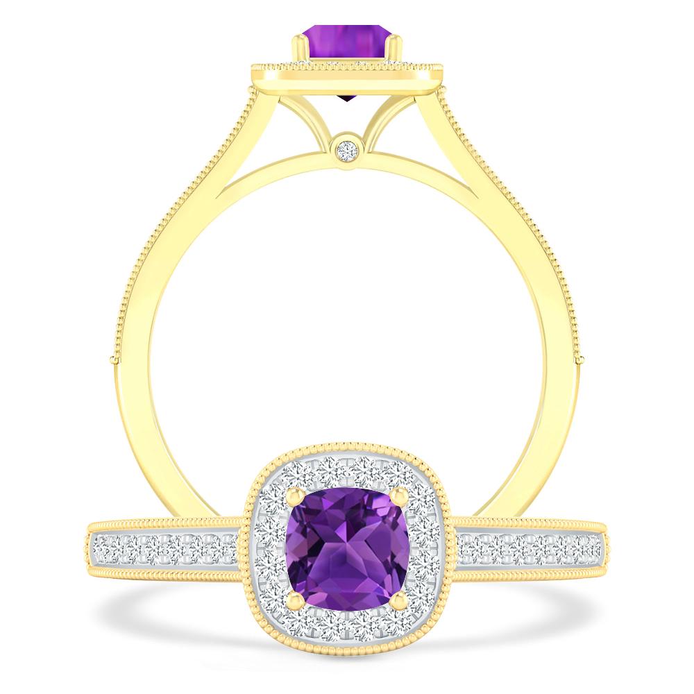 Yellow Gold - Amethyst