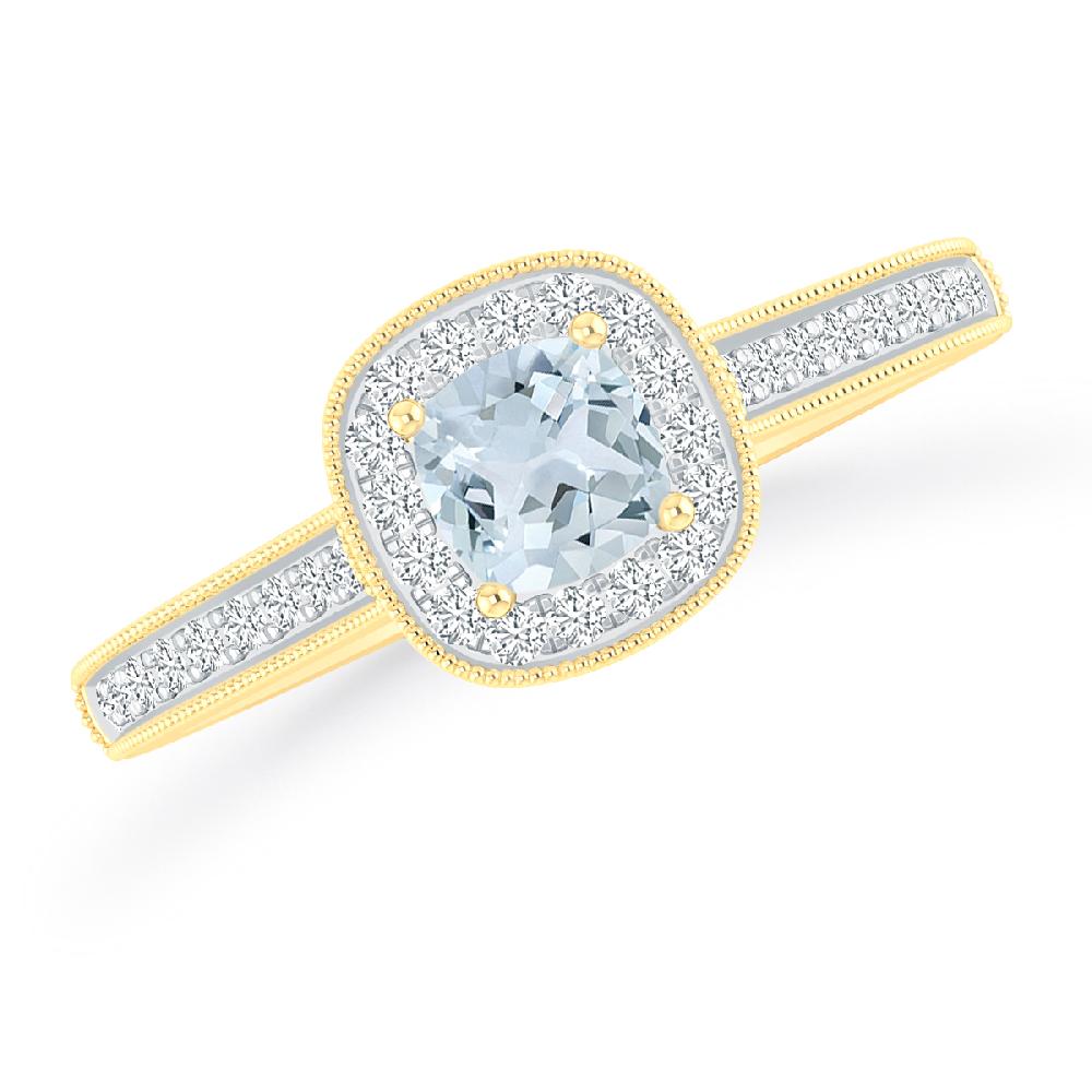 Yellow Gold - Aquamarine