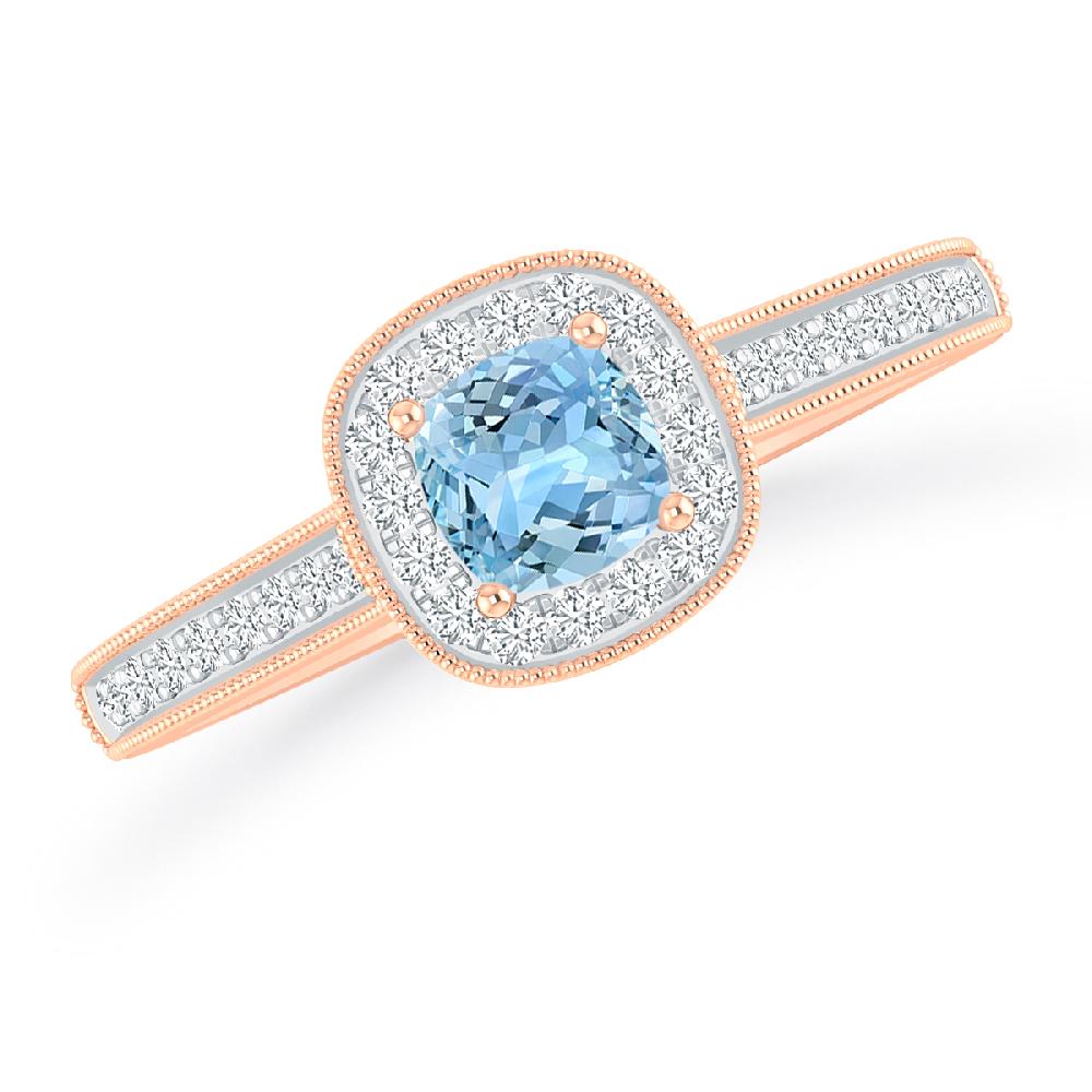 Rose Gold - Aquamarine