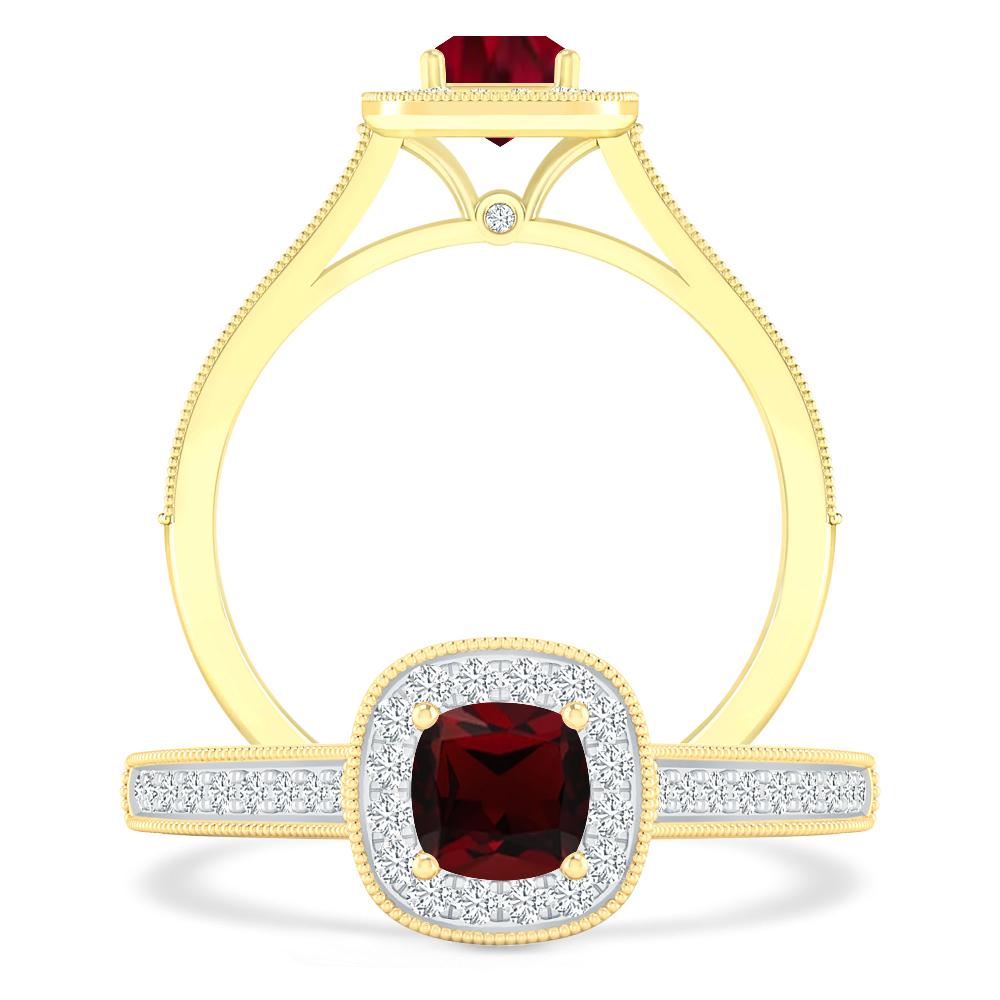 Yellow Gold - Garnet