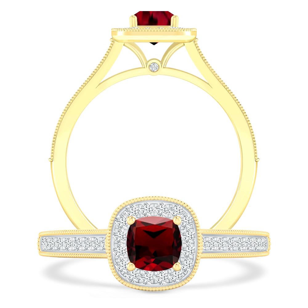 Yellow Gold - Garnet