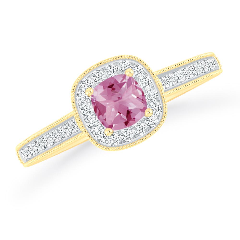 Yellow Gold - Pink Tourmaline