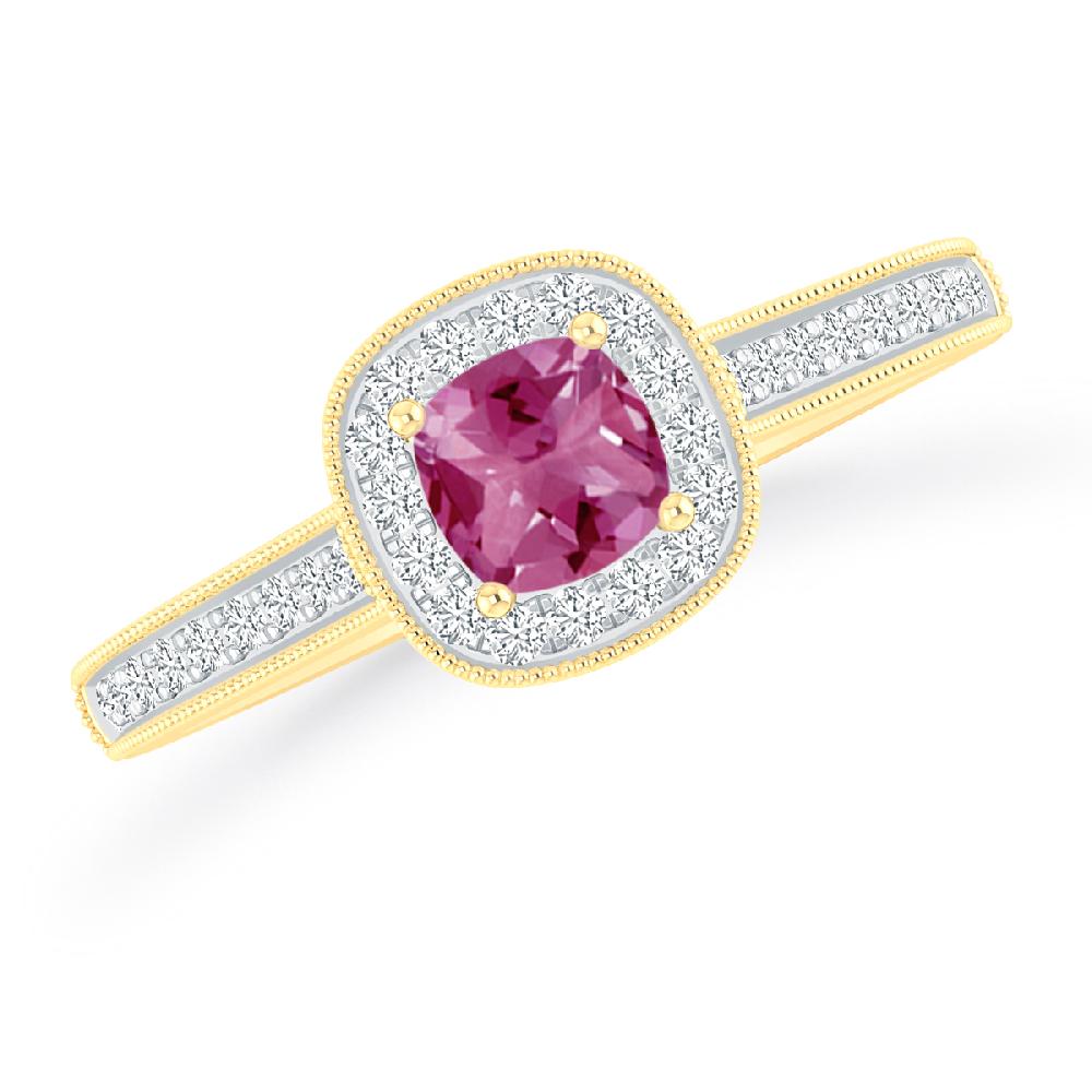 Yellow Gold - Pink Tourmaline