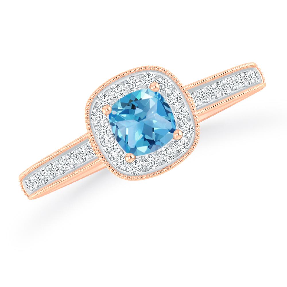 Rose Gold - Blue Topaz