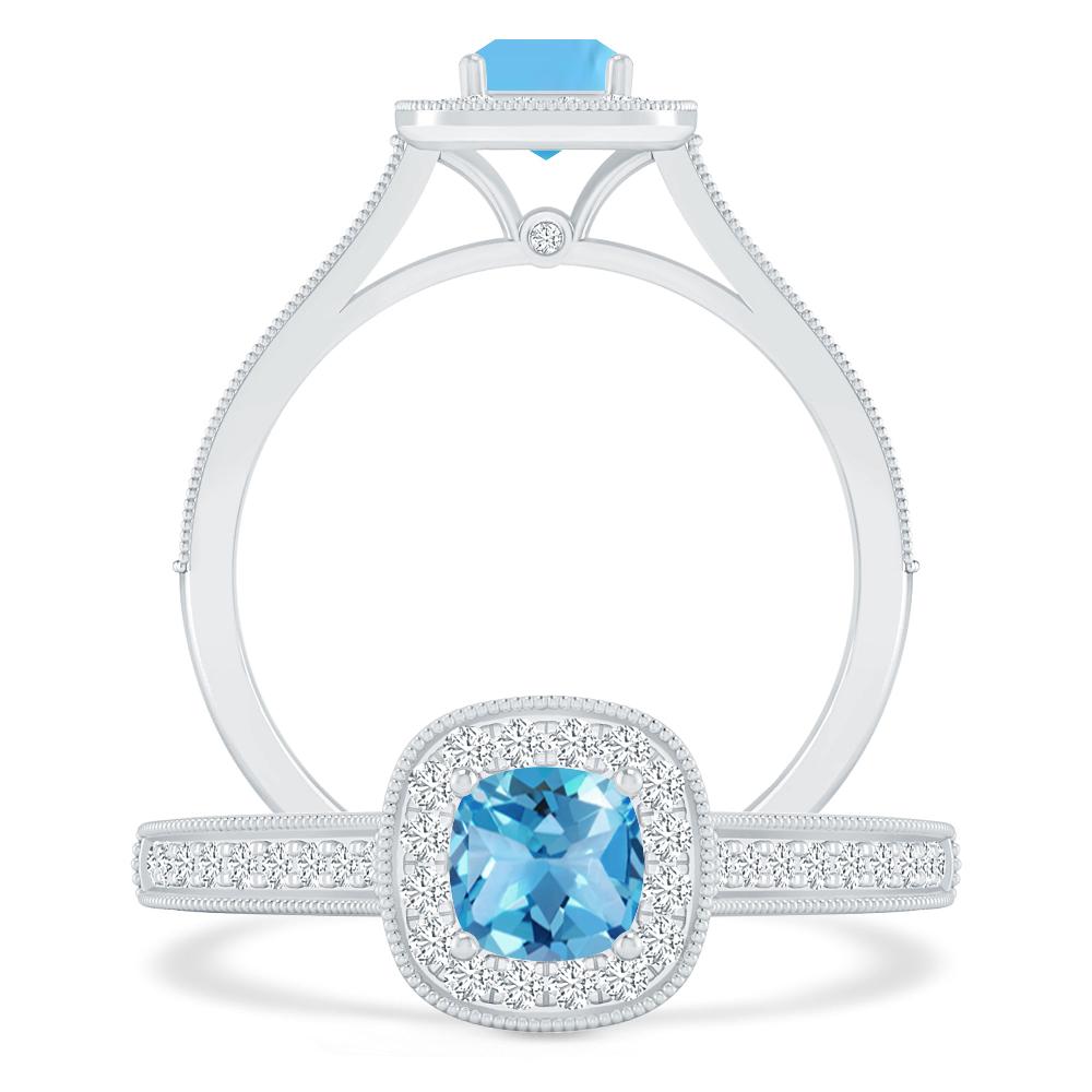 White Gold - Blue Topaz