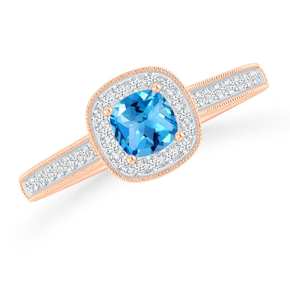 Rose Gold - Blue Topaz