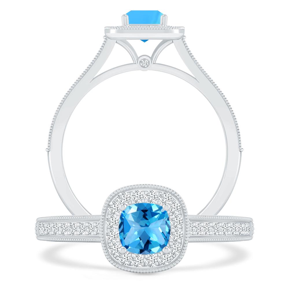 White Gold - Blue Topaz