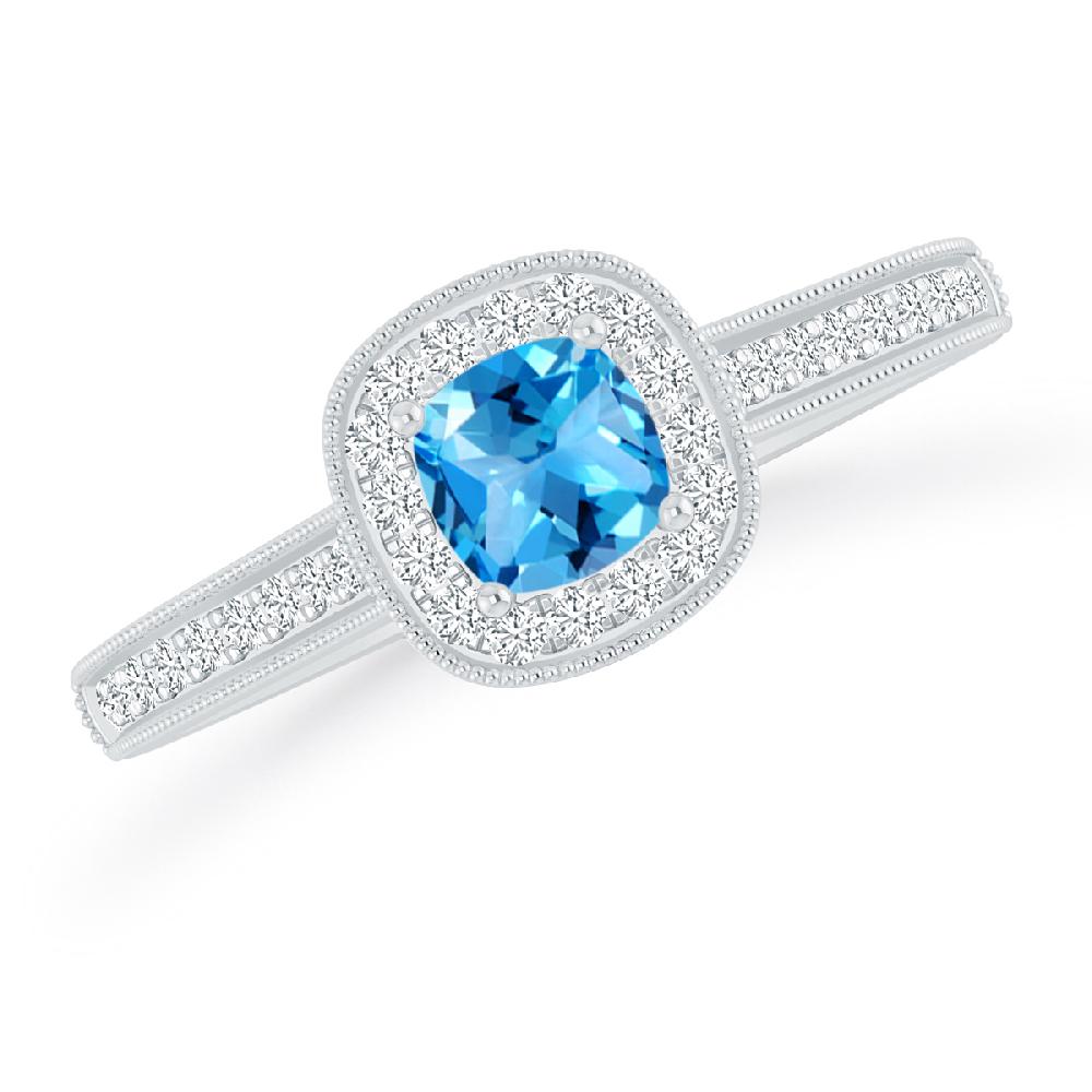 White Gold - Blue Topaz