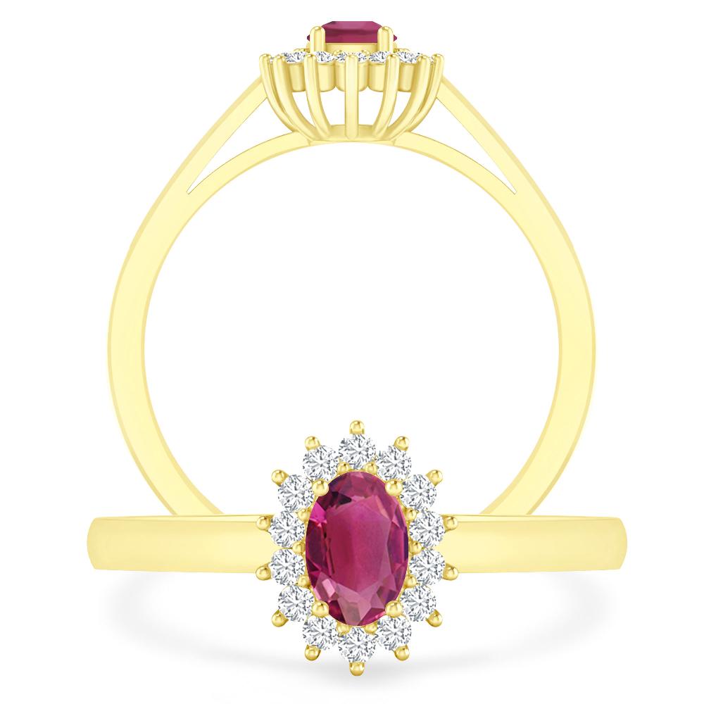 Yellow Gold - Pink Tourmaline