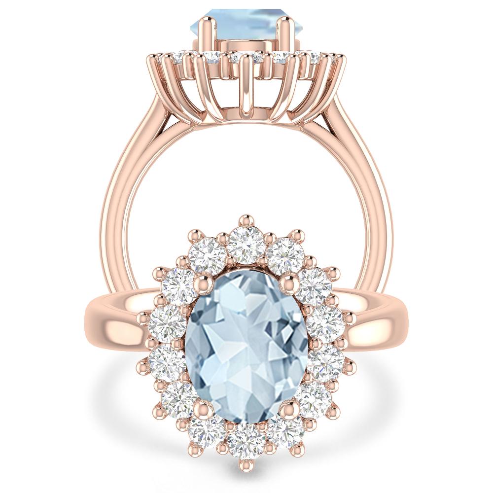 Rose Gold - Aquamarine