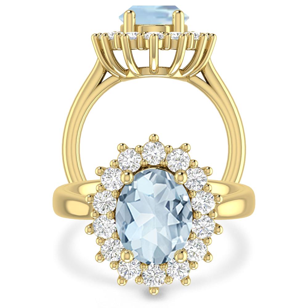 Yellow Gold - Aquamarine