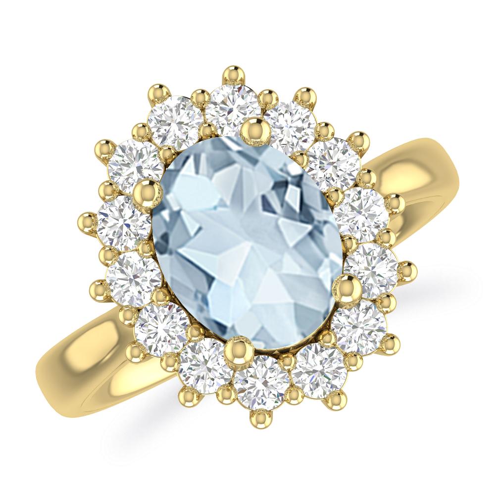 Yellow Gold - Aquamarine