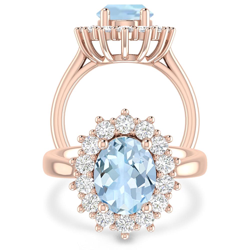 Rose Gold - Aquamarine