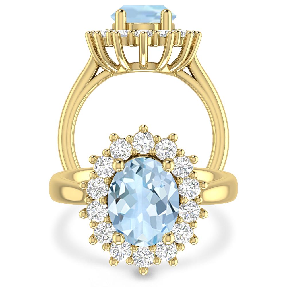 Yellow Gold - Aquamarine