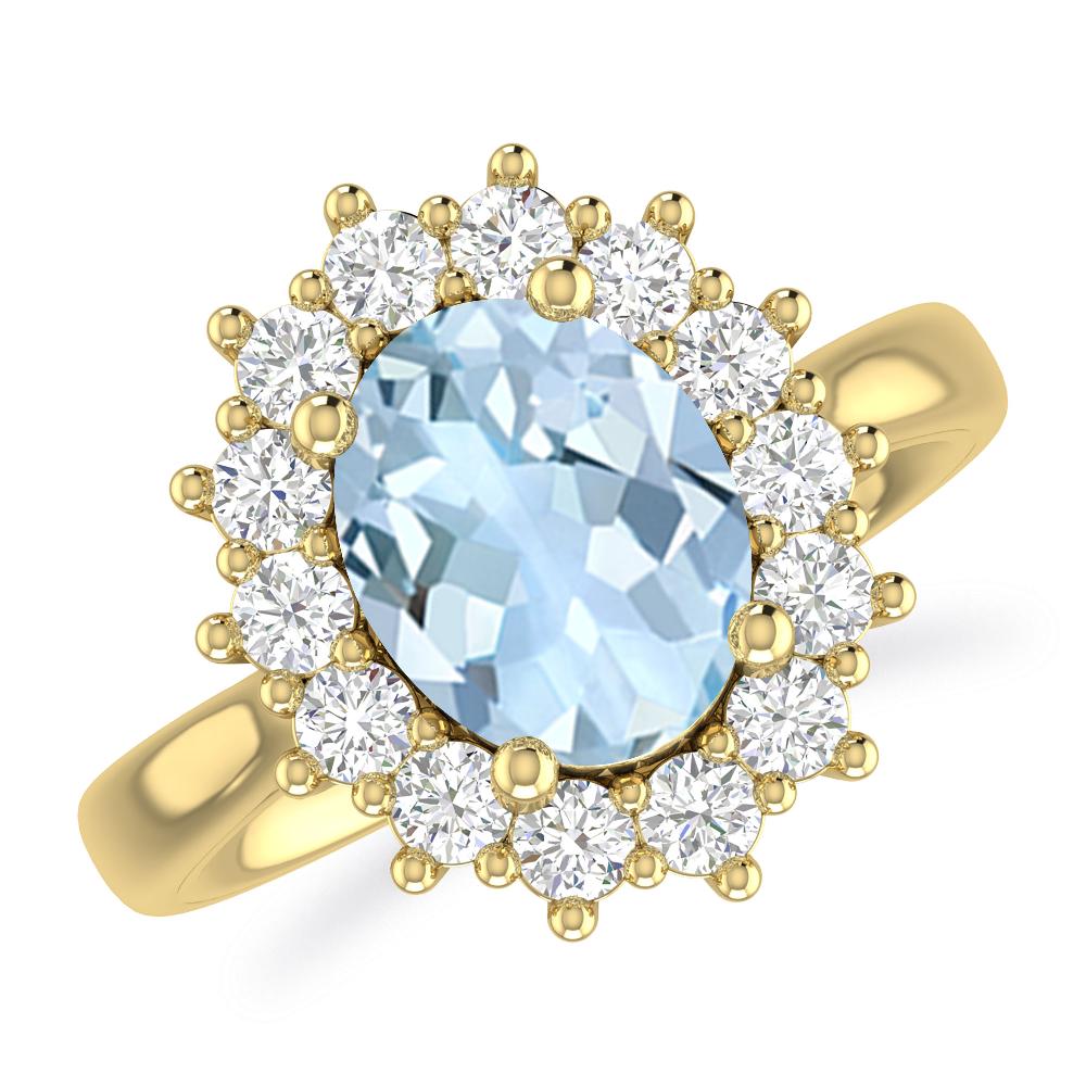 Yellow Gold - Aquamarine