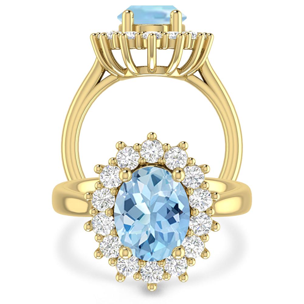 Yellow Gold - Aquamarine