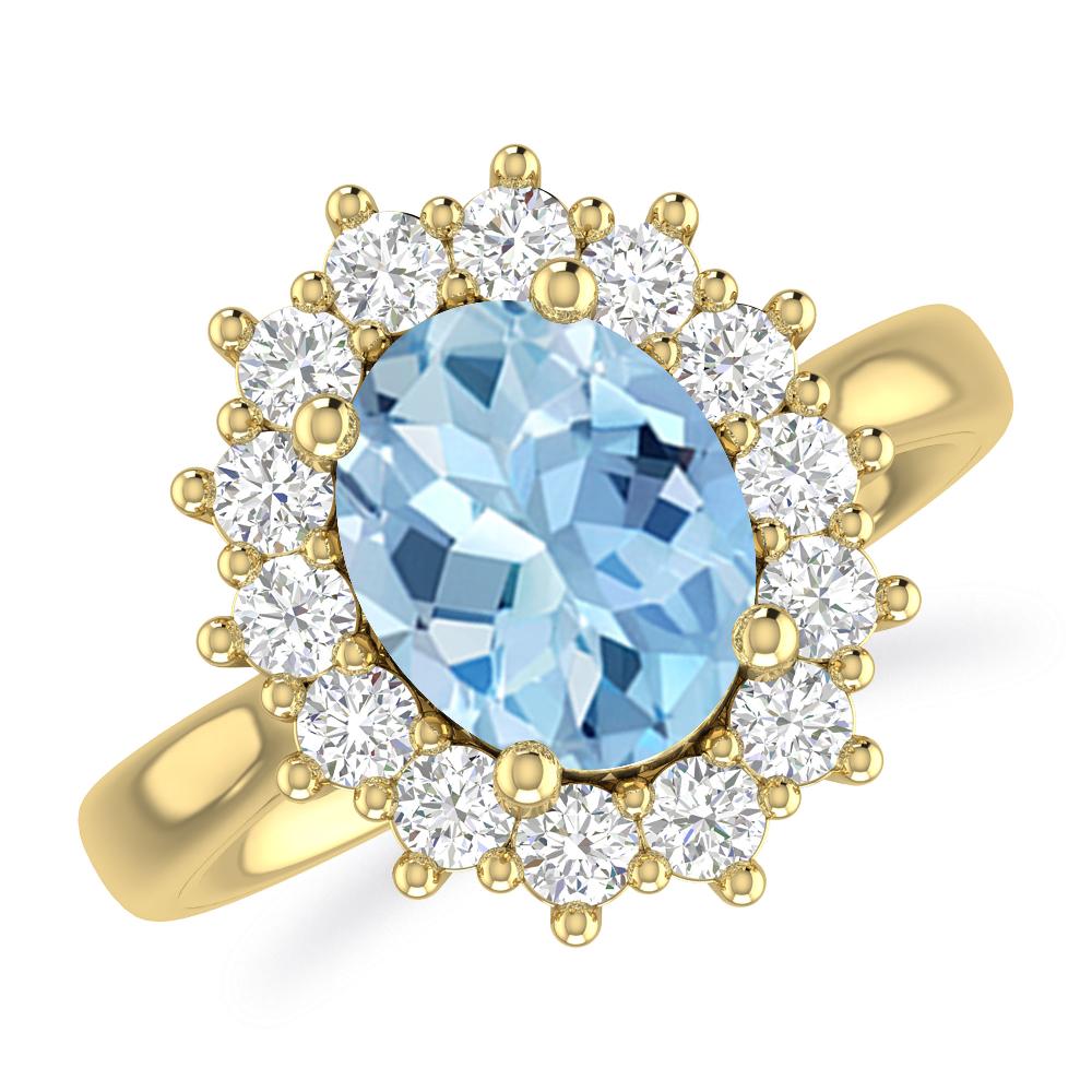 Yellow Gold - Aquamarine