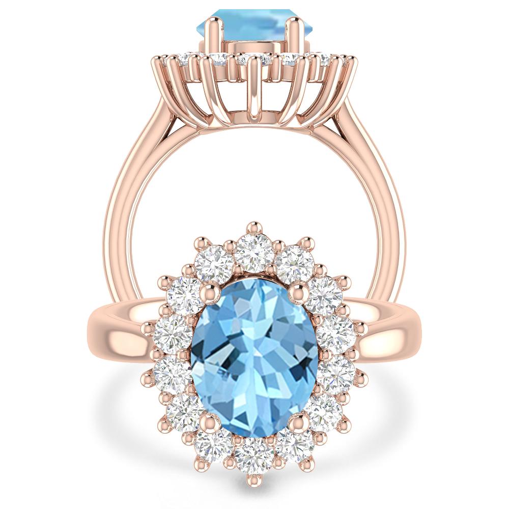 Rose Gold - Aquamarine