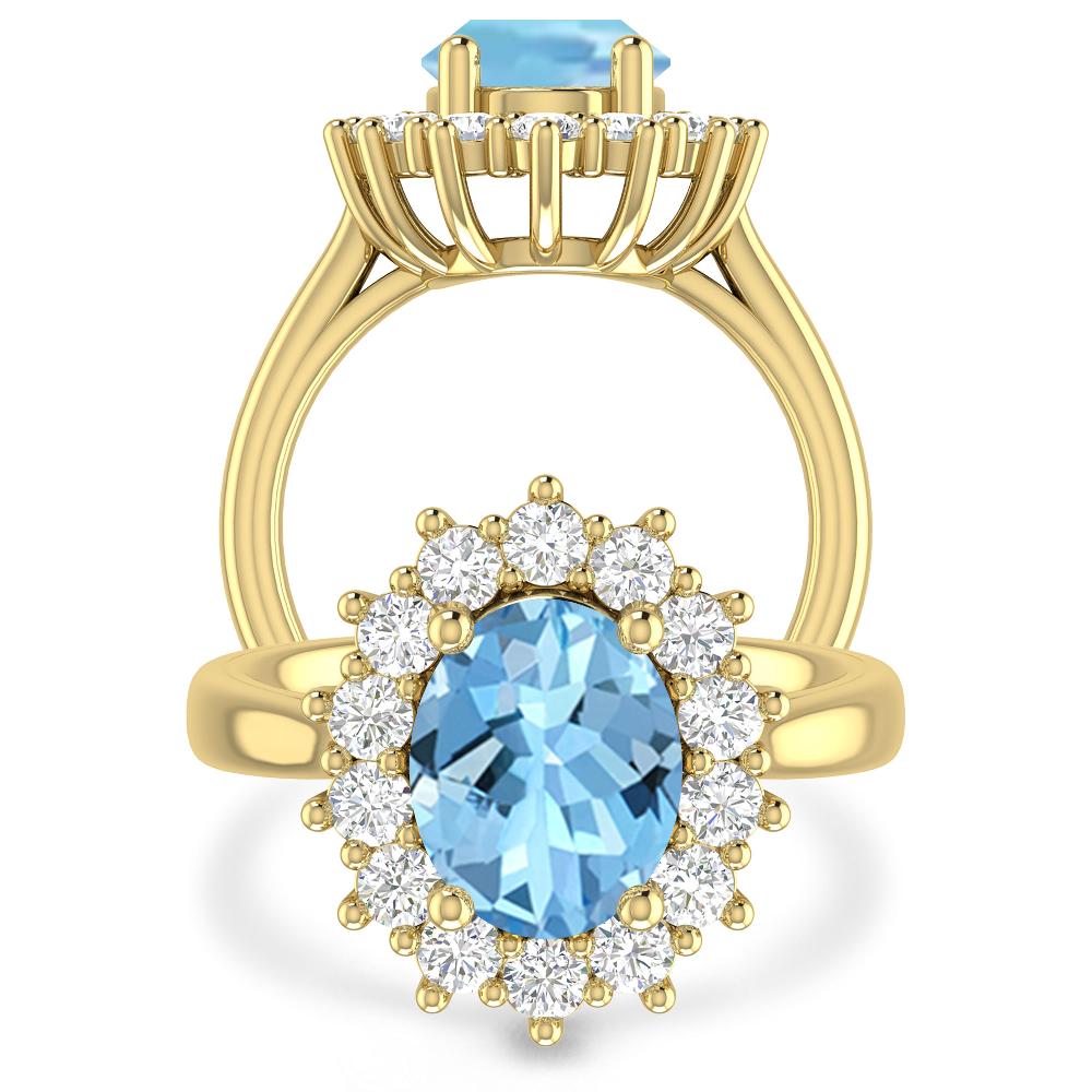 Yellow Gold - Aquamarine