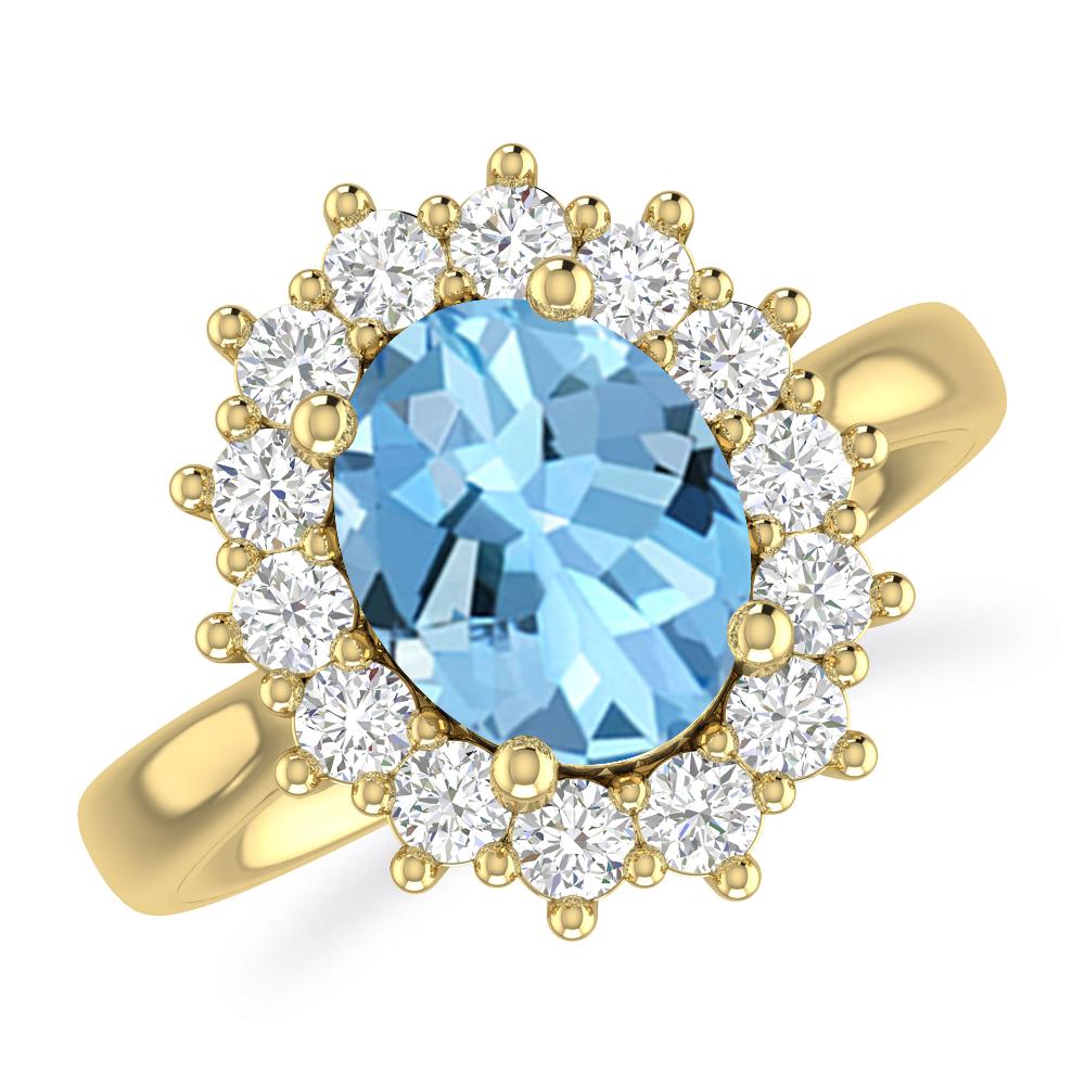 Yellow Gold - Aquamarine